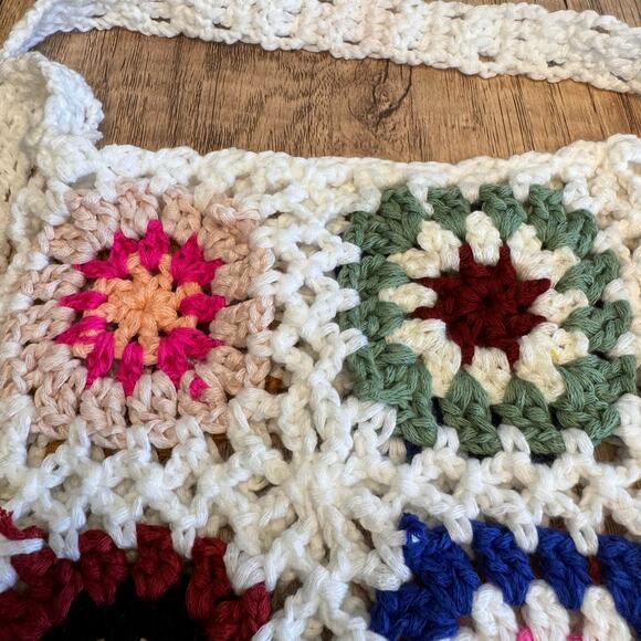 Boho Purse Crochet Multicolor Purse Fringe Bag NEW FAST SHIP Travel Bag - Picture 2 of 4